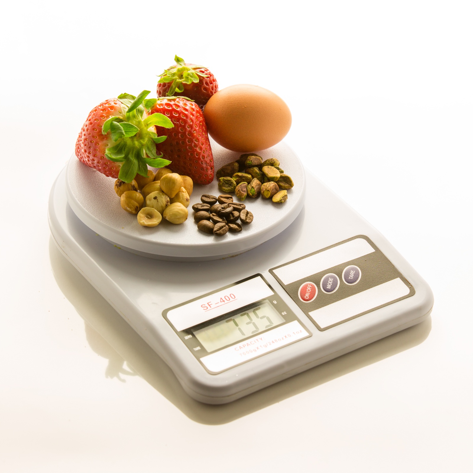Ingredients weighed for the development of a bespoke formulation